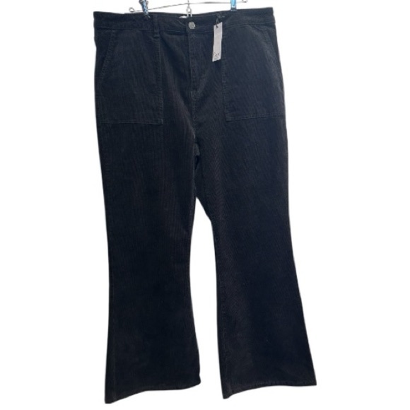 NWT Dex Black Naomi High Rise Flare Corduroy Pants Women’s Plus Size 20 - Picture 2 of 10